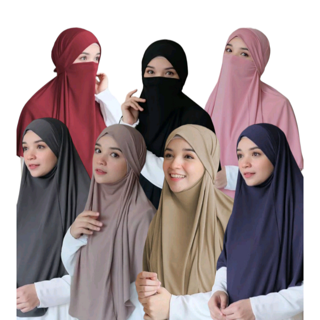 FK Hijab Muslim Wanita YR KHIMAR SYARI 2 LAYER JERSEY PREMIUM CANTIK MURAH ADEM