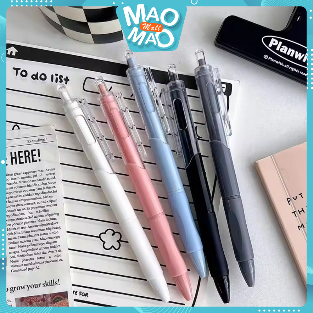 

MAOMAO Pulpen Gel Retractable 0.5mm Pena Cetekan Warna Polos Tinta Hitam Pena Aesthetic Cepat Kering Pen Tinta Gel Mekanik Ujung Lancip Bolpoin Cetek Alat Tulis Kantor Cute Ballpoint School Stationery ATK Murah