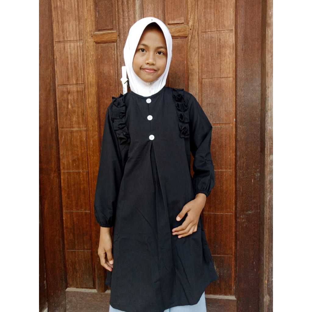 Tunik anak 10-12 tahun / Atasan tunik anak perempuan / baju ngaji anak lengan panhjang