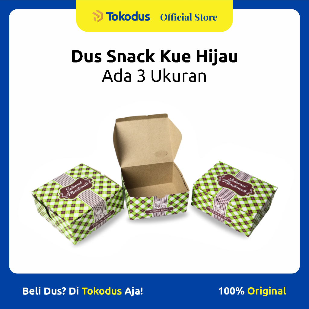

Dus Snack Box Motif Murah | Box Kue Kotak | Dus Snack Hijau - Tokodus Katapang