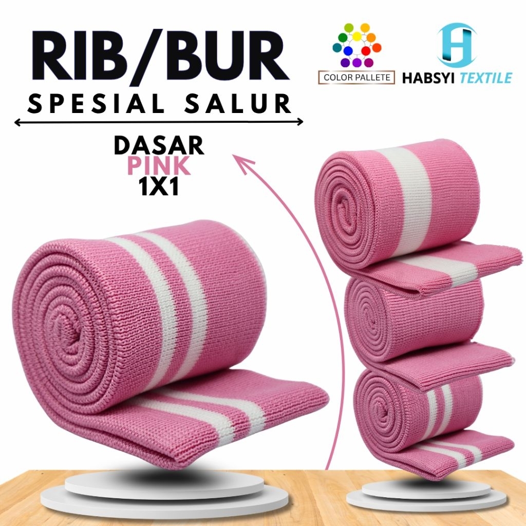 Kain Rib/Bur Jaket Polyester Rajut 1x1 Warna Dasar Pink Jacket Varsity Bomber Riding