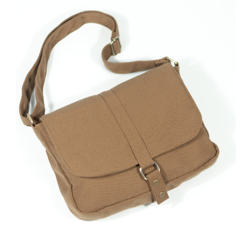 RANU - Thevan Vintage Canvas Sling Bag Brown | Tas Selempang Kanvas