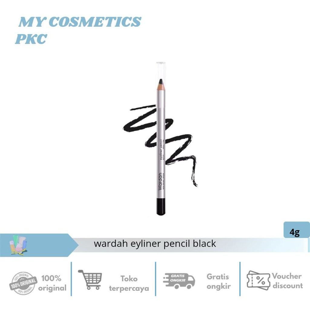 WARDAH Eyeliner pencil/Eyeliner hitam waterproof black