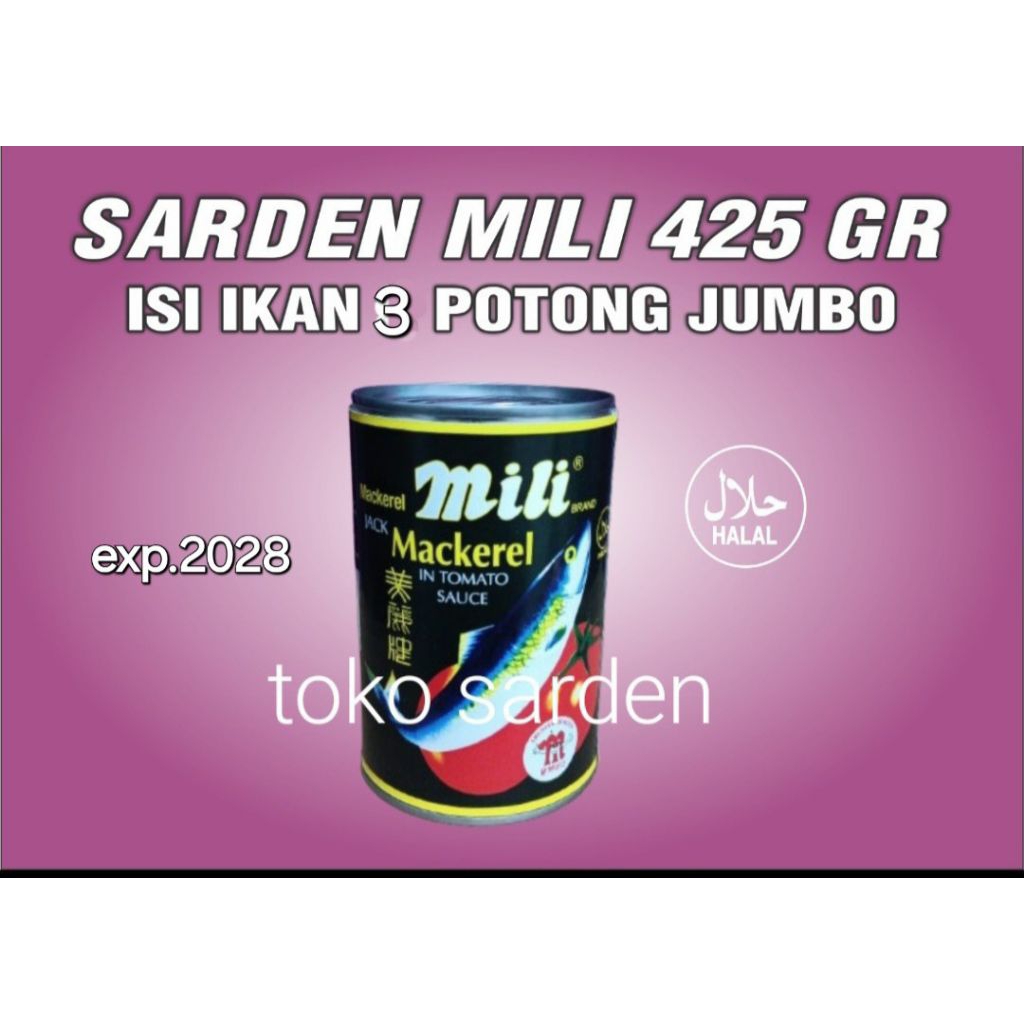 

sarden mili mackarel 425g malaysia //exp2028