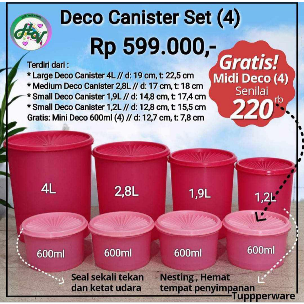 Tupperware deco canister set