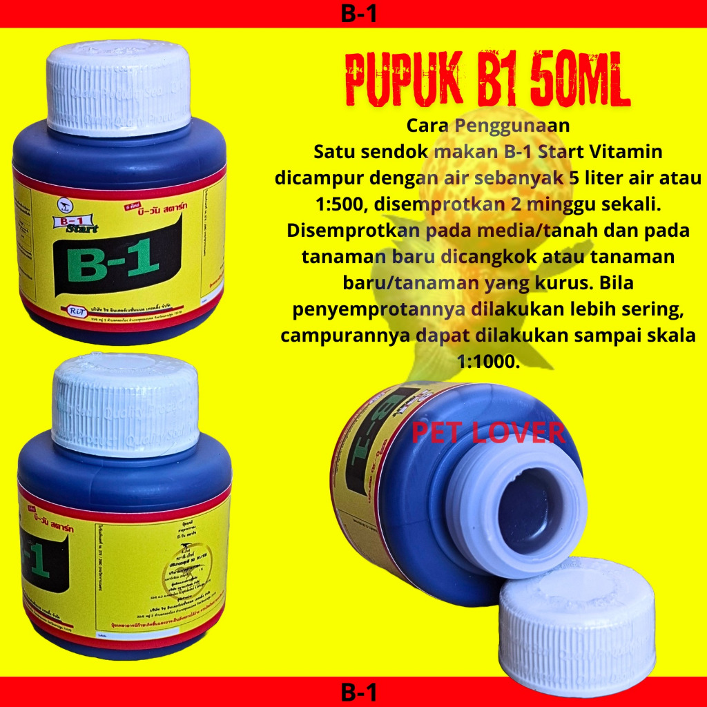 Pupuk Vitamin B1 Thailand 50ml T-rex Pupuk Tanaman B1 Anti Stres Ori Thailand