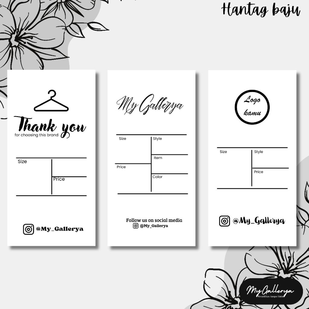 

hantag baju/label hantag baju/hantag pakaian