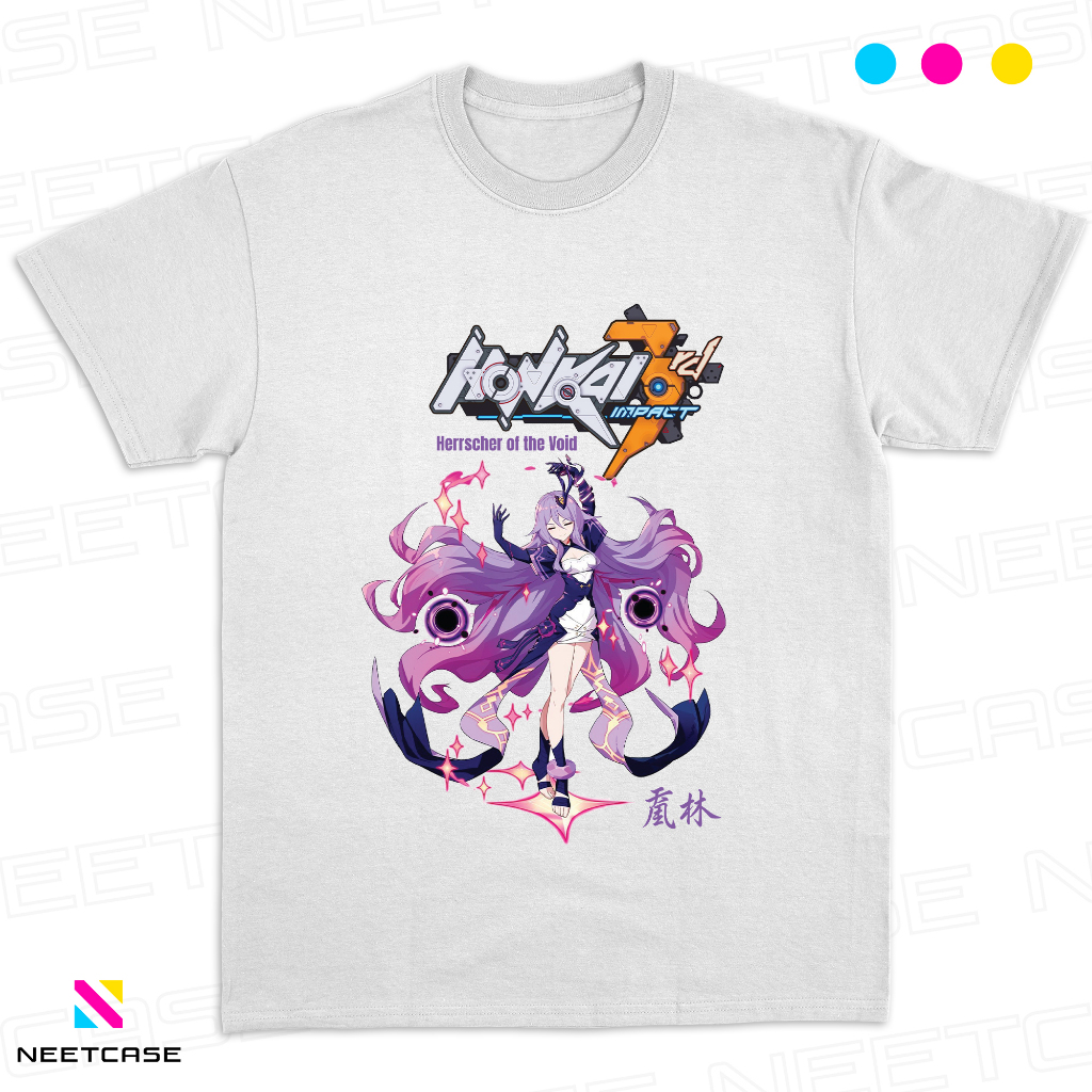 Kaos Gaming & anime Honkai impact 3 Sirin Herrscher of the void Neetcase bahan katun combed 24s orig