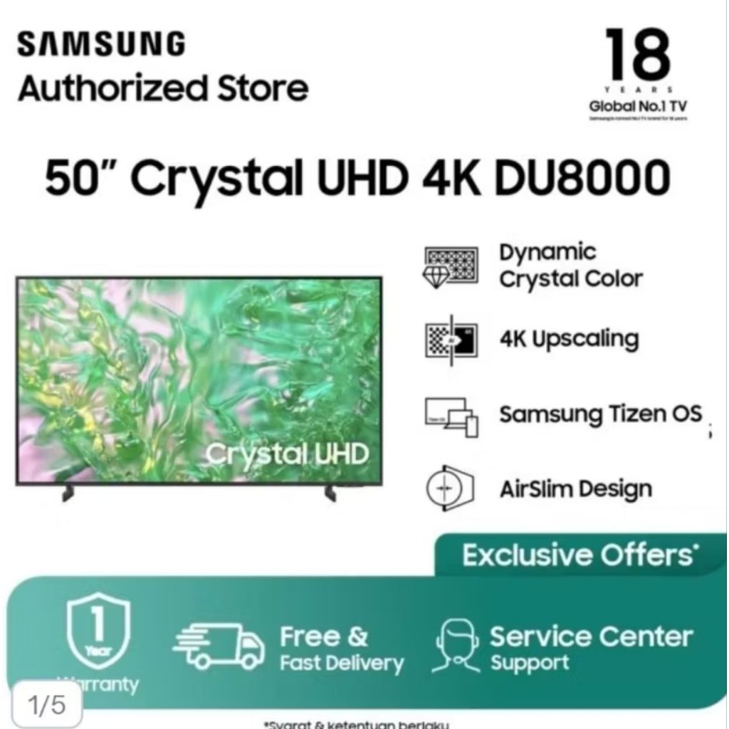 TV SAMSUNG SMART 50 INCH CRYSTAL UHD 4K 50DU8000