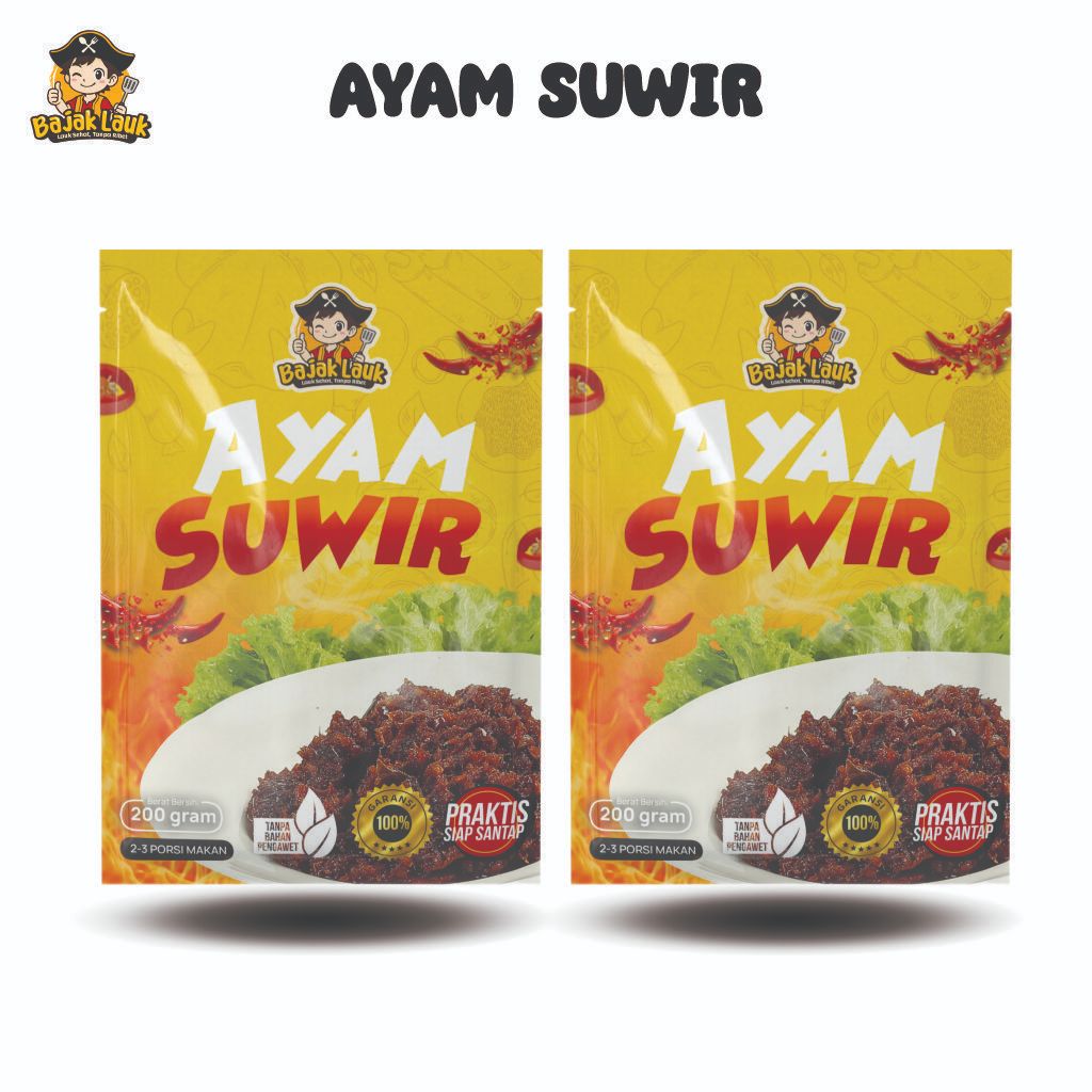 

Bajak Lauk 2pcs Ayam Suwir 200gr / Lauk Siap Saji / Makanan Instan / Oseng Mercon