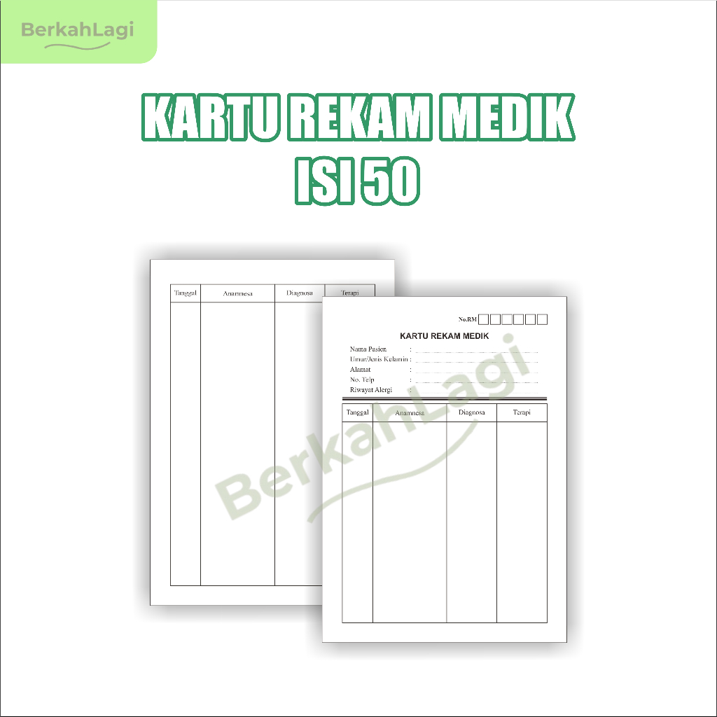 

Cetak Kartu Rekam M3dis/Kartu Ber0bat/Kartu Pasi3n Ukuran 1/2 F4/15x21 cm