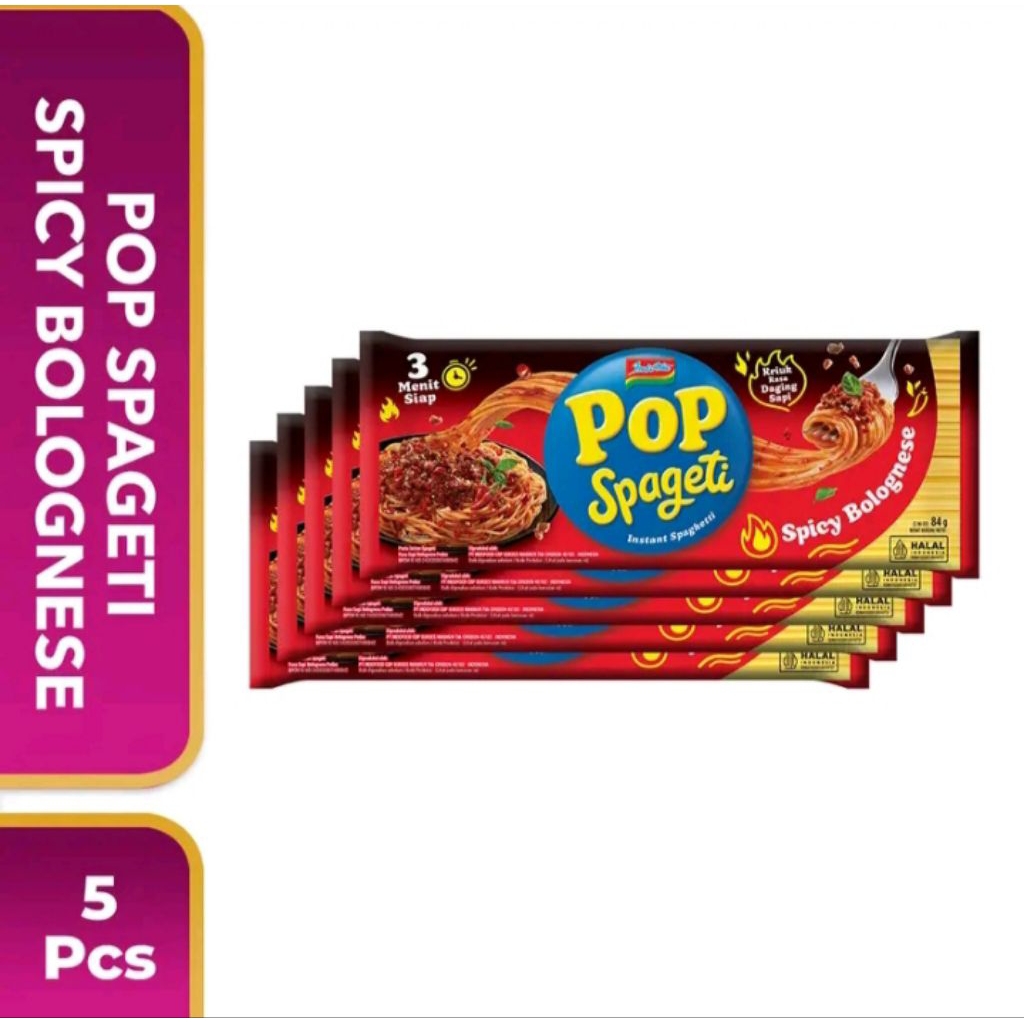 

5 Pcs Pop Spageti Spicy Bolognese 84 gr