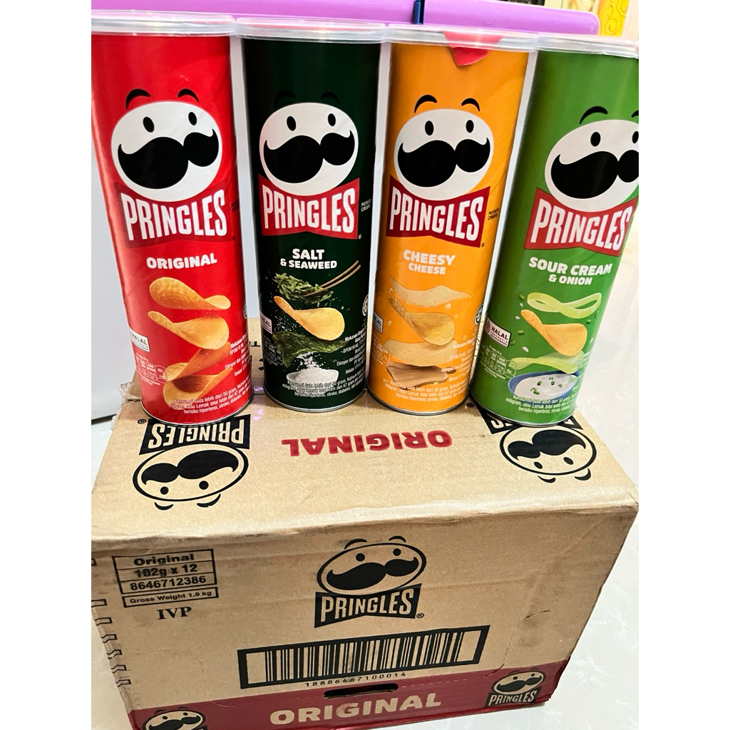 

Ready Pringles Spicy Texas BBQ 97gr Pringles Original besar 102gr