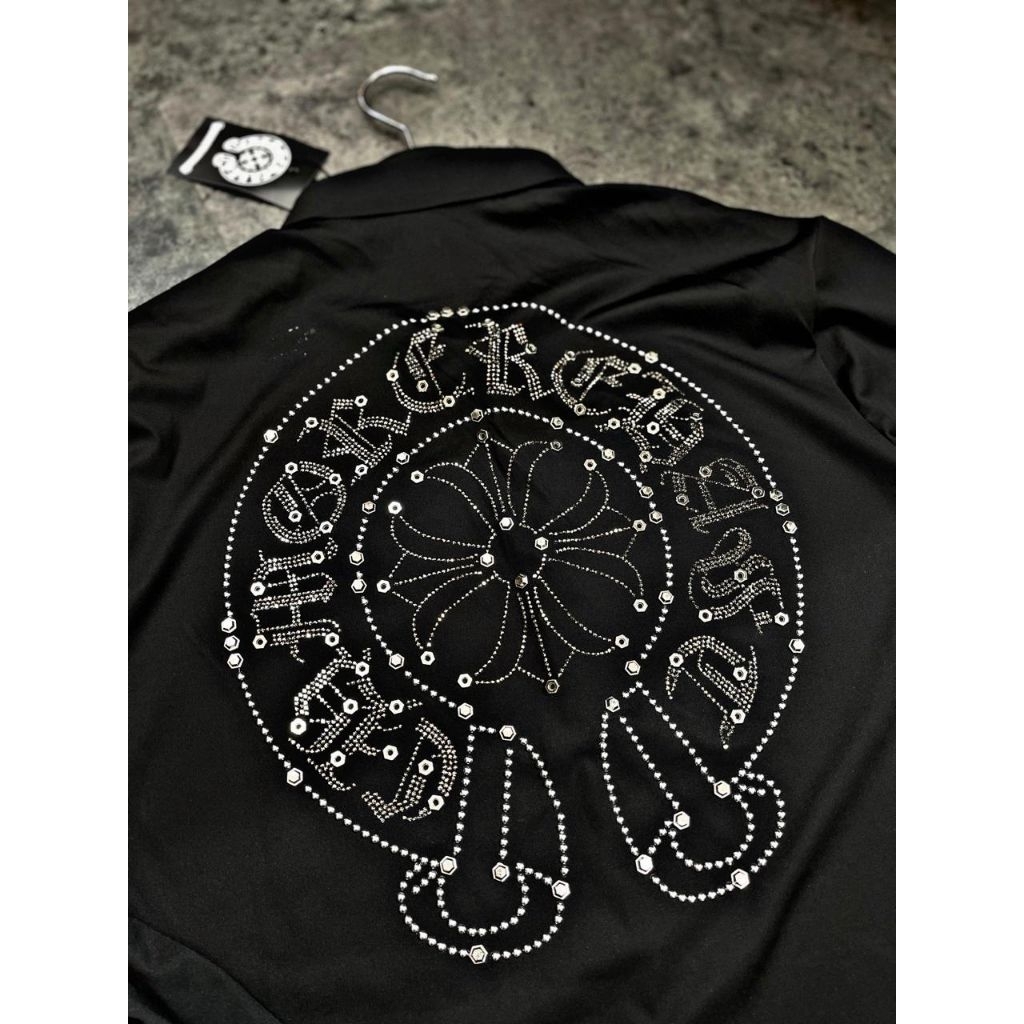 kemeja lengan panjang chrome hearts Black[Branded VIP Quality]