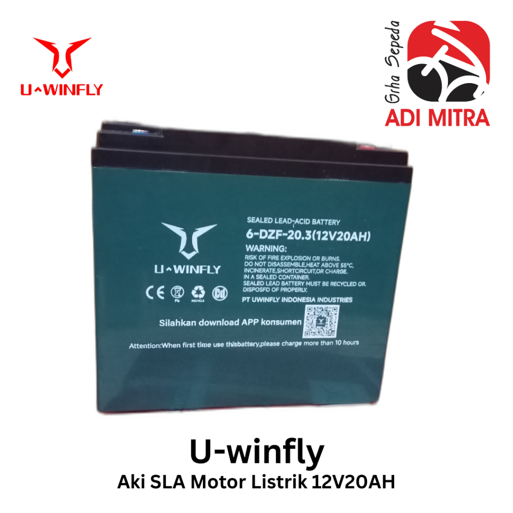Uwinfly Aki Motor Listrik 6-DZF-20.3 (12V20AH)