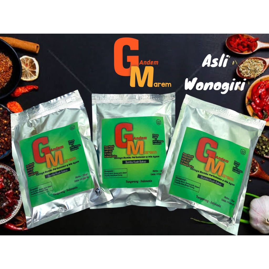 

Bumbu Kuah Bakso Gandem Marem Asli Wonogiri Bumbu Kuah kaldu Bumbu Kuah Mie Ayam wonogiri Asli pedagang Berat 150gr