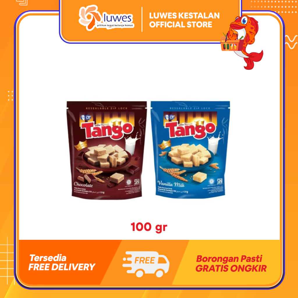 

Tango Wafer Pouch 100gr Cokelat / Vanilla Lebih Hemat & Praktis