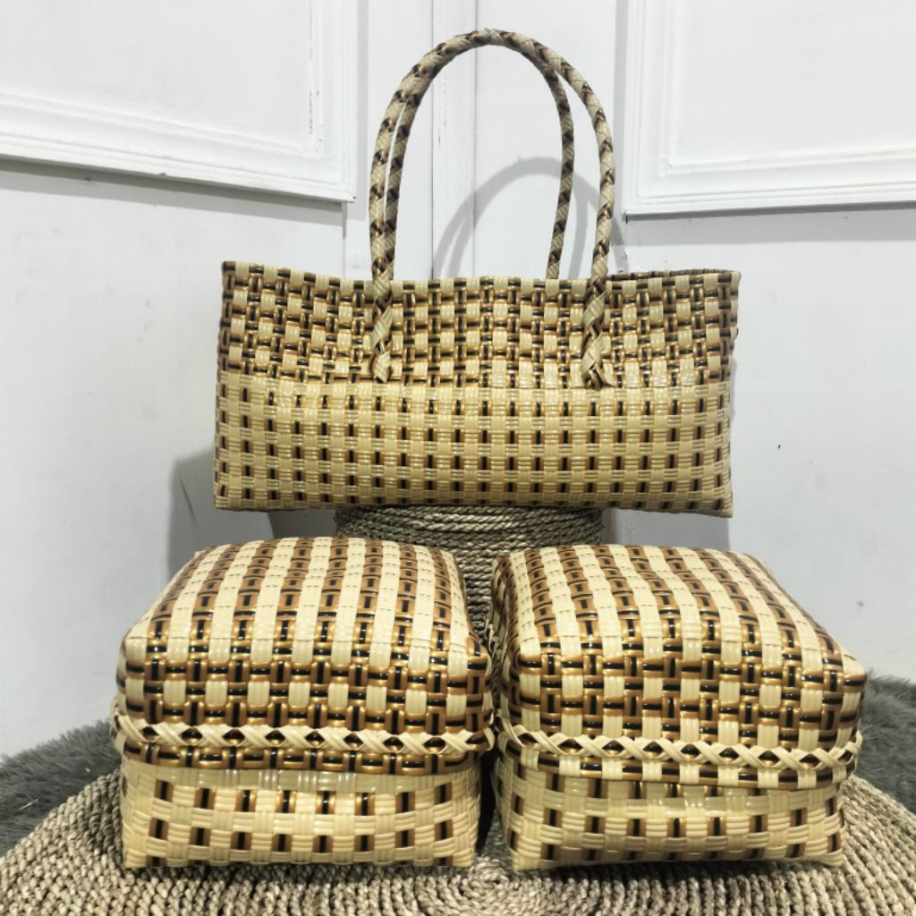 Tas set keben jali premium isi 2/ set 2 jali datar/ free besek bambu