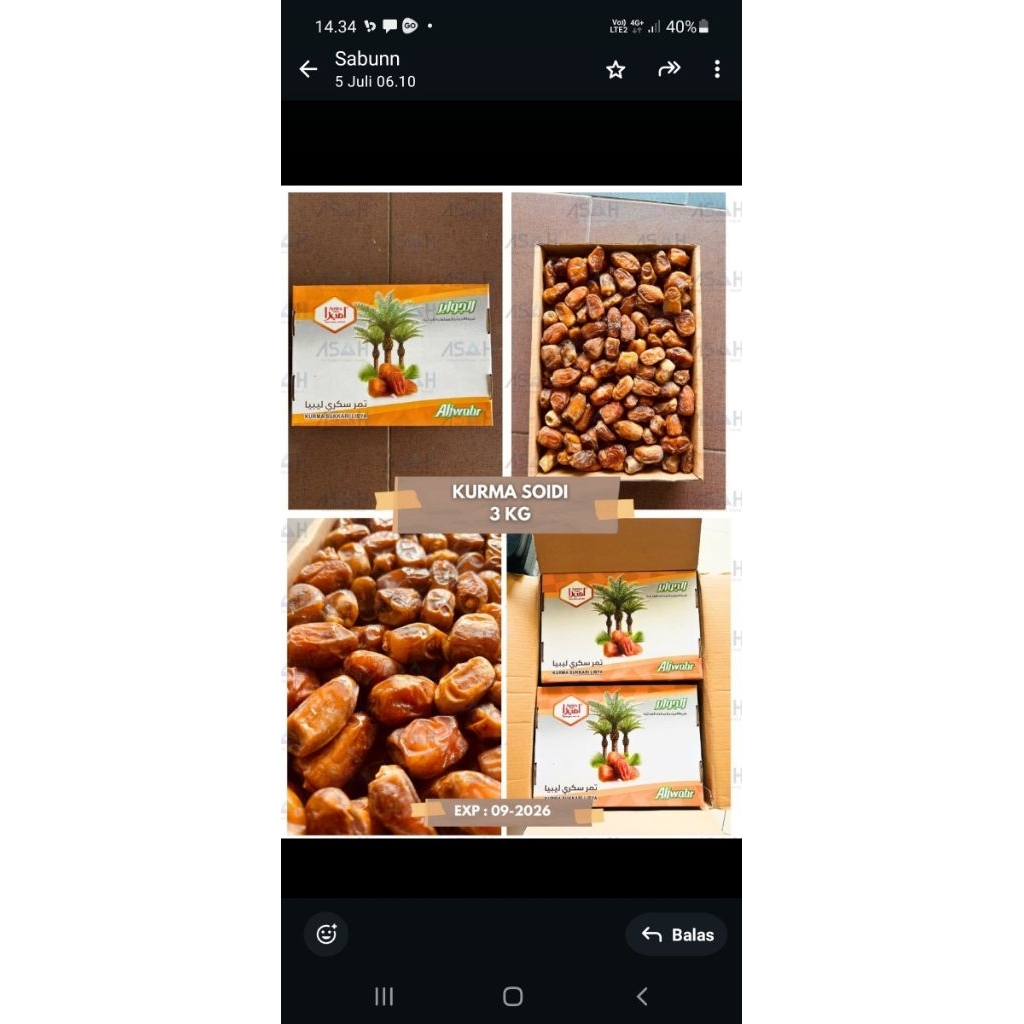 

Kurma Soidi Sukari Libya 3kg - Premium Import Aljwaabr (EXP 09-2026)
