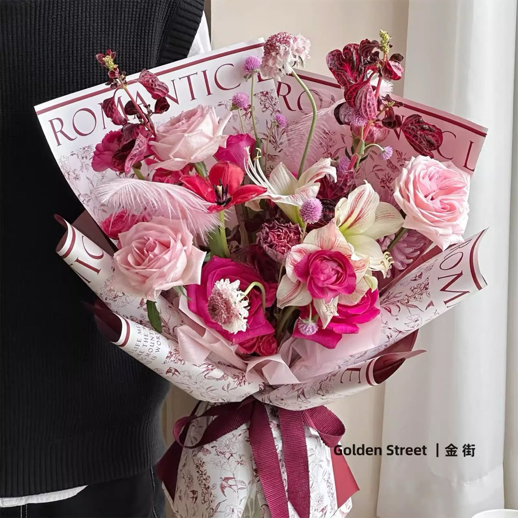 

[5 LEMBAR] Romantic Flower Wrapping | Kertas Buket Bunga | Waterproof Cellophane Bouquet | Hiasan Dekorasi