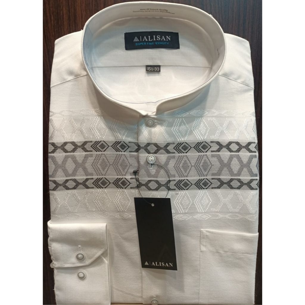 Alisan Koko Bordir Fashion motif Hitam Lengan Panjang Reguler