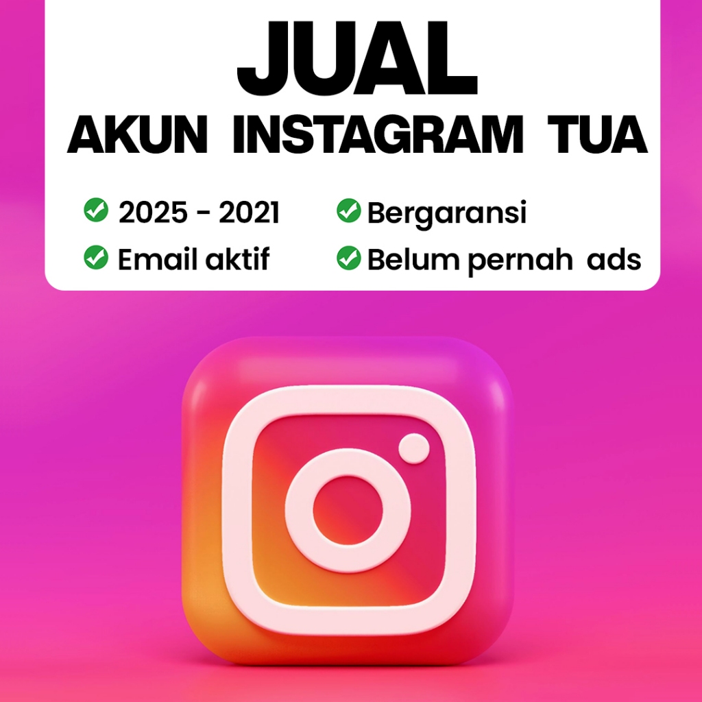 Akun IG Lama + Follower Asli 2015–2021 + Akses Cookies Lengkap