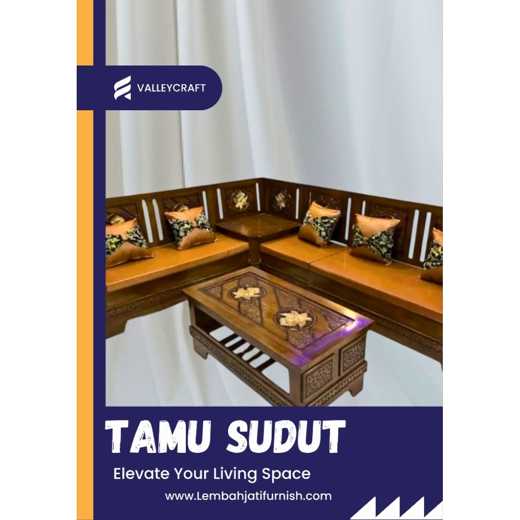 Kursi Tamu Sudut Jati Ukir – Motif Lingkar Ukiran Klasik