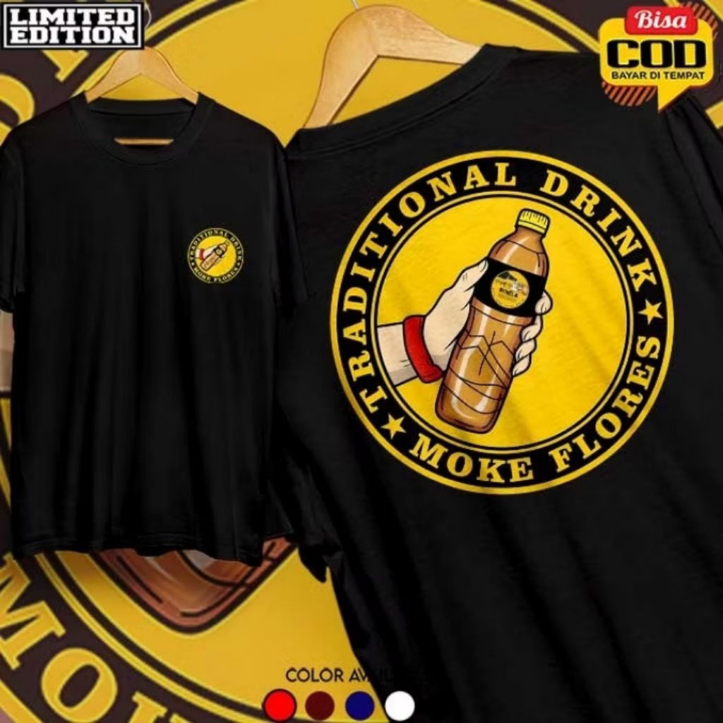 Kaos Moke Flores T-shirt Moke Flores Kaos Kata Kata Cocok Untuk Pira Wanita