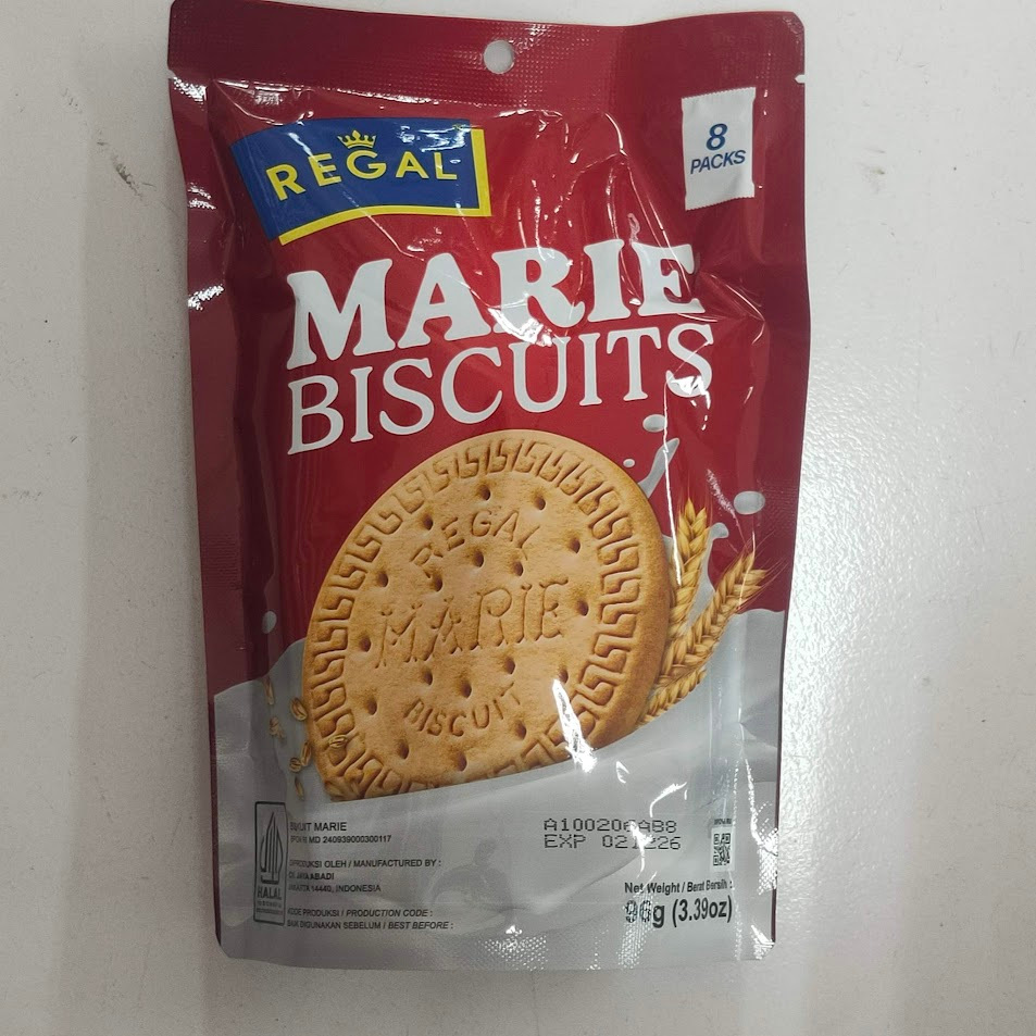 

Regal Marie Biscuit Original Pouch 8 Packs 96 Gr
