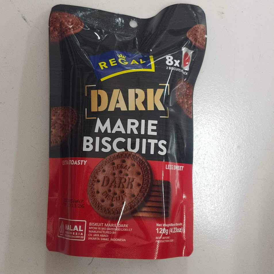 

Regal Marie Biscuits Dark Pouch 8 Pack 120 Gr tutung