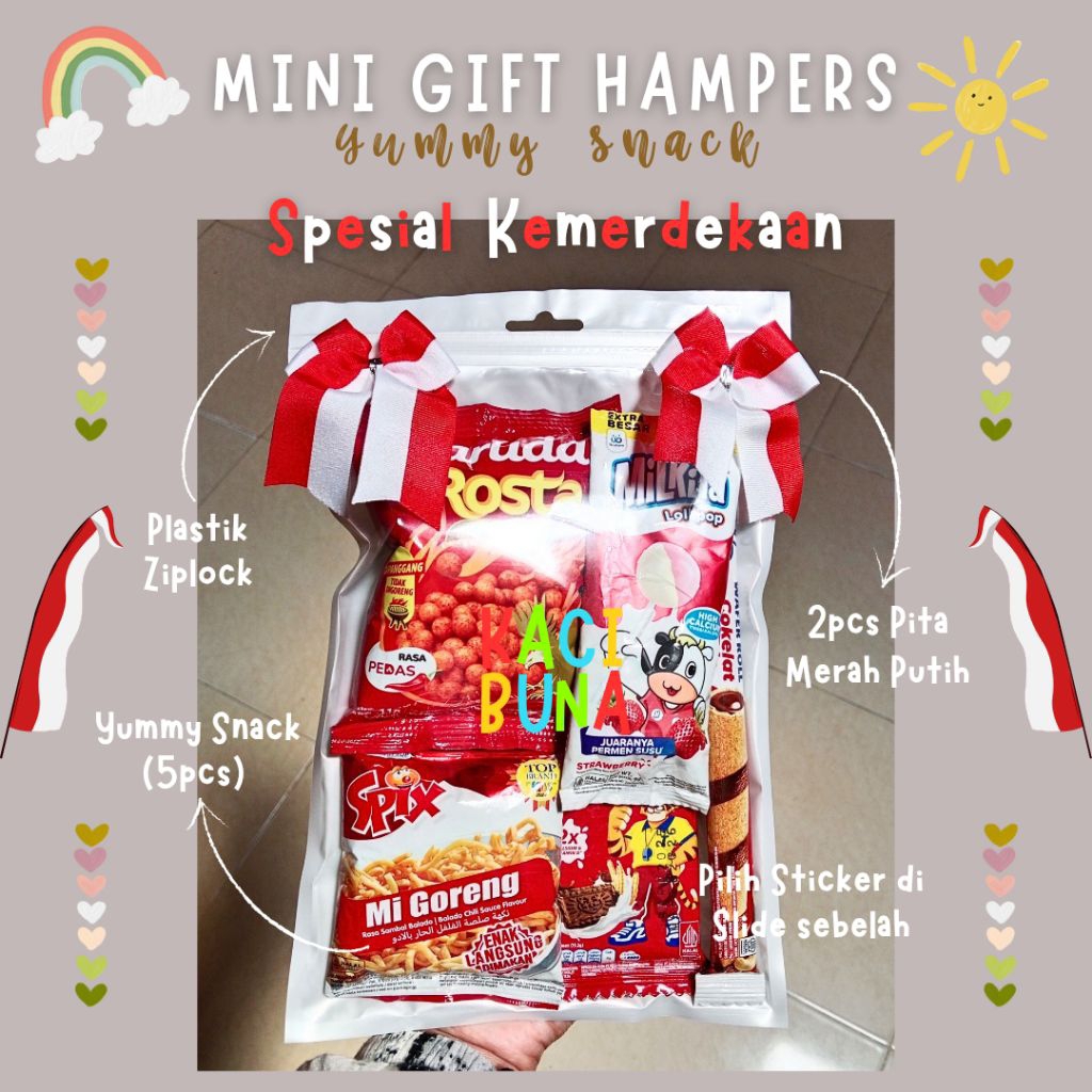 

Mini Gift Hampers Snack Souvenir Kemerdekaan Bingkisan 17 Agustus Mini Parcel Snack Hadiah