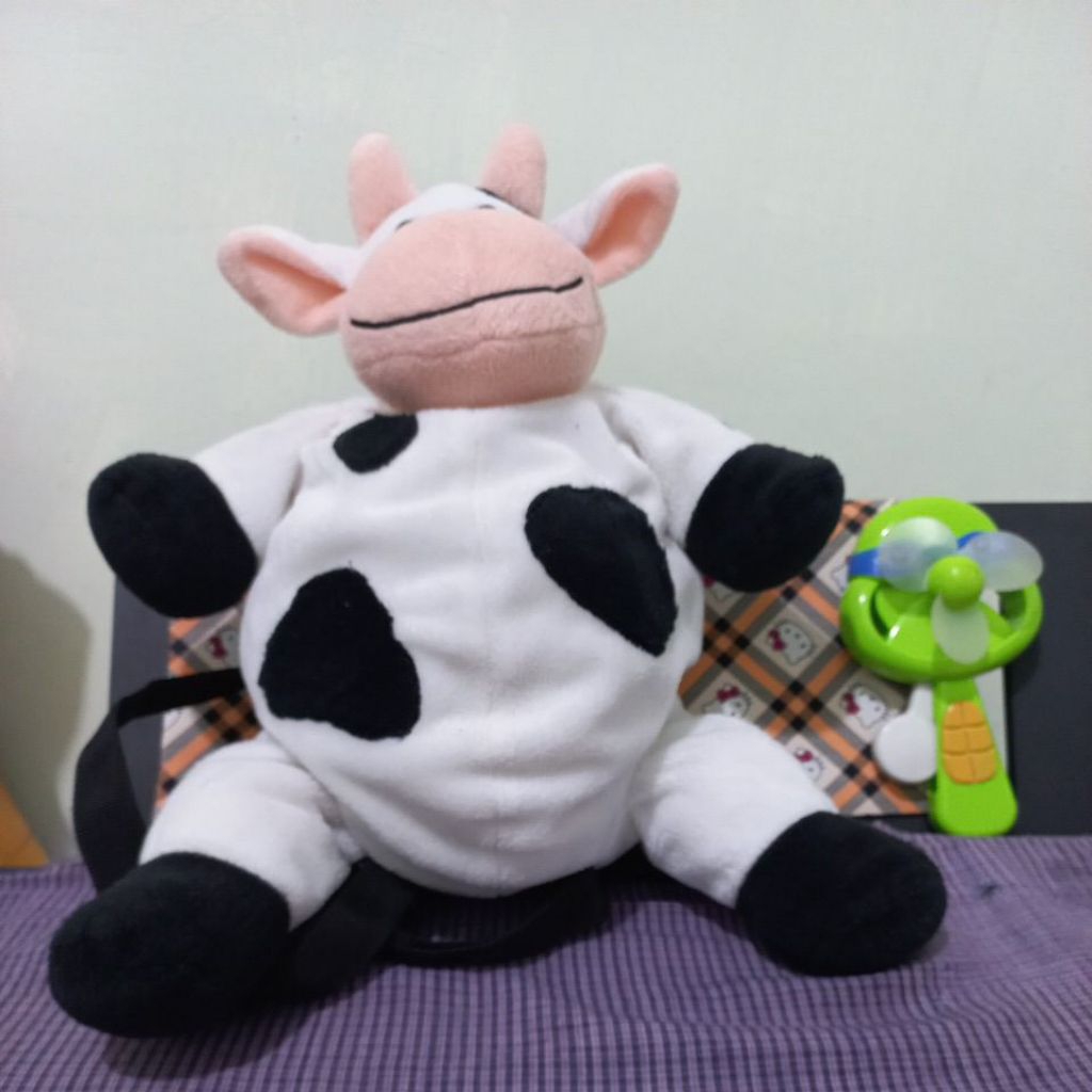Tas boneka sapi cimory bonus kipas angin anak manual