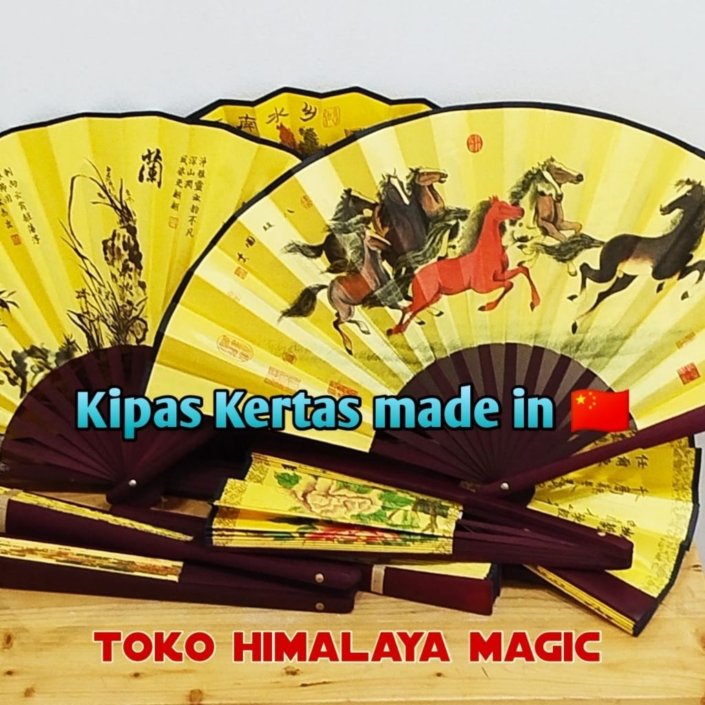 Kipas Kertas motif Lukisan China