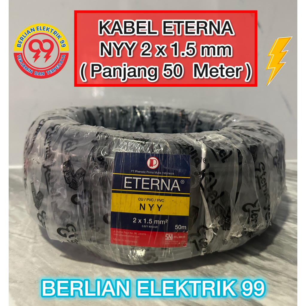 Kabel eterna NYY 2x1,5mm (1roll 50meter)/ETERNA NYY