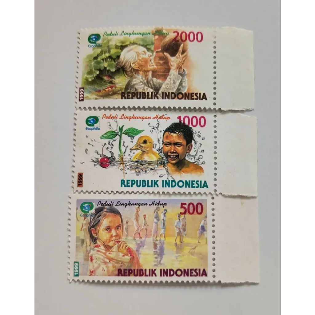 

3 pcs Perangko Seri Peduli Lingkungan hidup tahun 1999