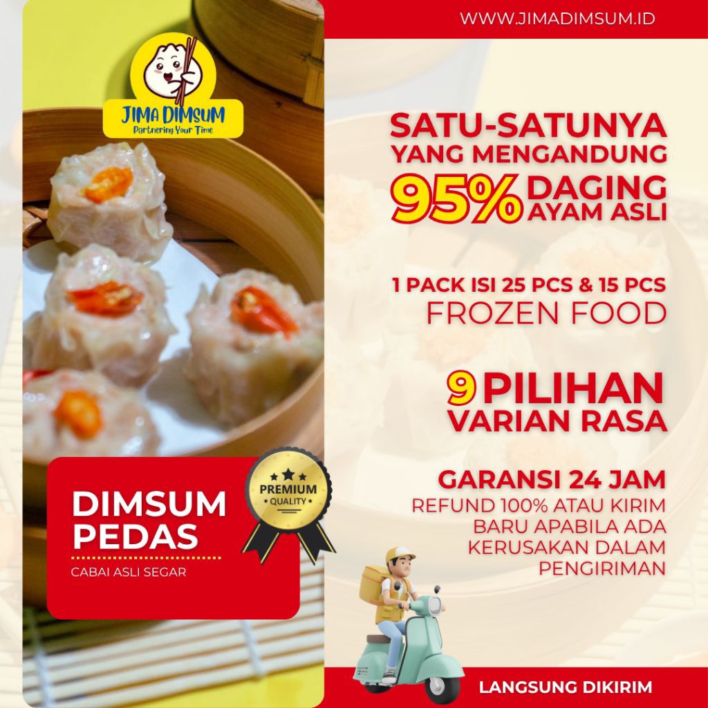 

Dimsum Jima Pedas Cabai Isi 25 Pcs Siomay Frozen Enak Halal Cocok untuk Jualan dan Konsumsi Pribadi Full Daging Ayam Asli Bukan Tepung