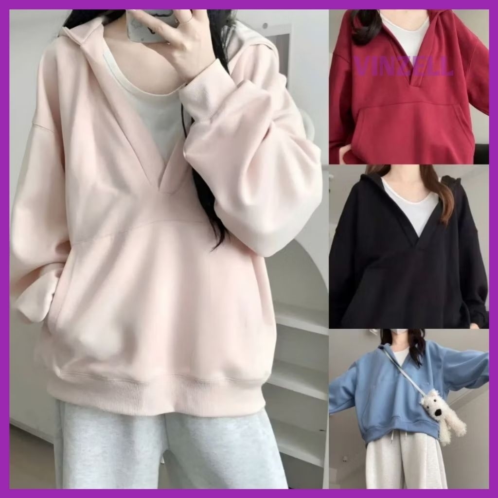 Hoodie POLOS Big Size ( S - 6XL ) Jaket Pria Wanita BASIC Jumbo Oversize XXL XXXL 4XL 5XL 6XL M L XL