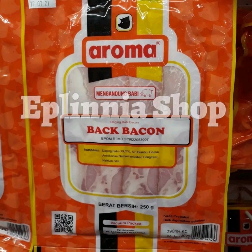 

Aroma Back Bacon 250 gr - Daging Babi Bacon