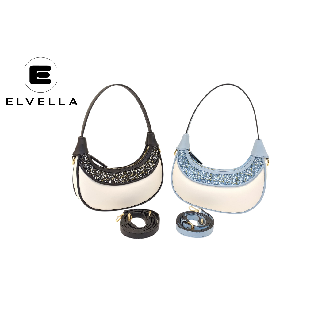 ELVELLA Tas Selempang Wanita Kanvas Hobbo Elody Bailey