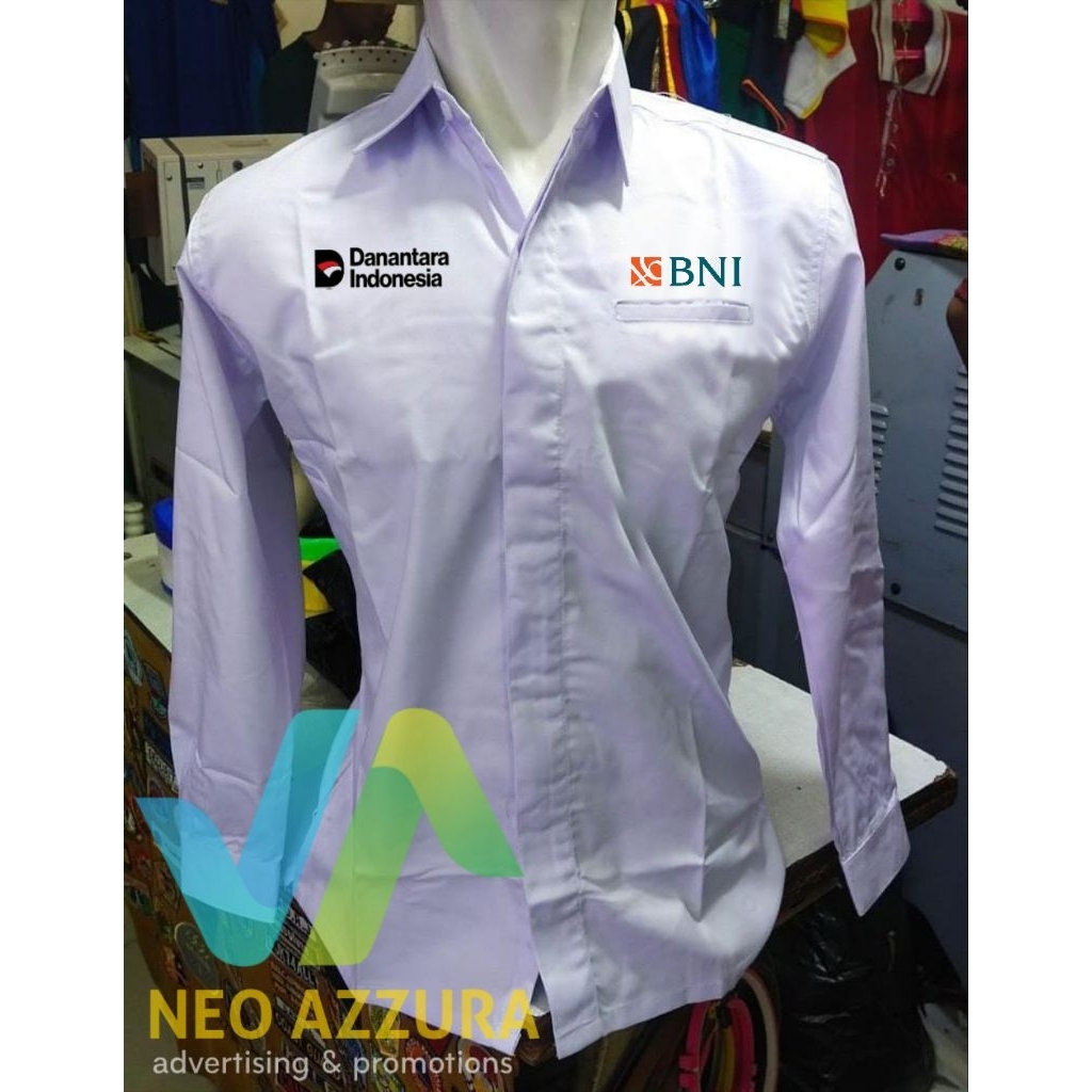 Kemeja seragam kerja DANANTARA BANK BNI pria/wanita lengan panjang | polos & formal