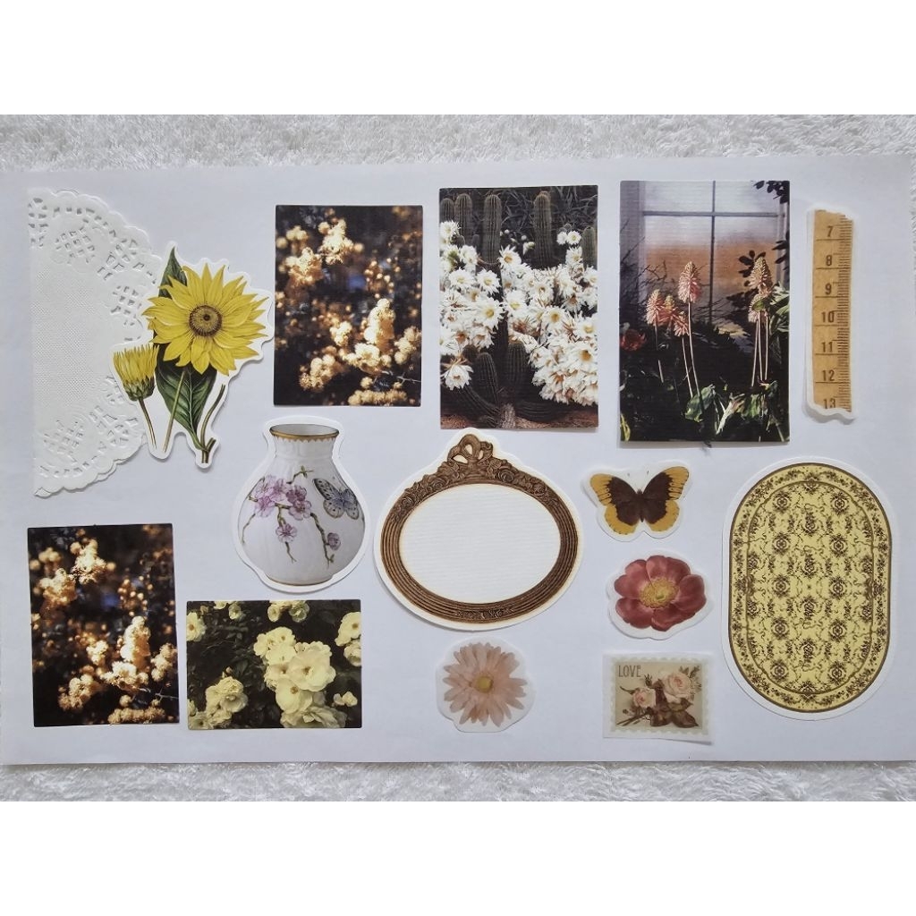 

(Baca Deskripsi) Silent Garden & Vintage Deco Paper Memo Flakes / Cardlover Journal Deco Pack
