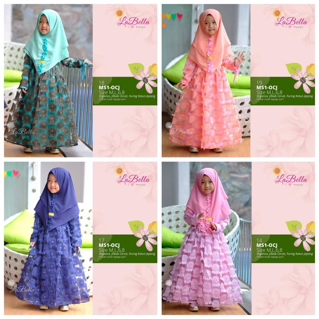 [ ORGANZA part 1 ] By Labella gamis organza labella gamis dress tutu cantik baju anak pesta anak gau