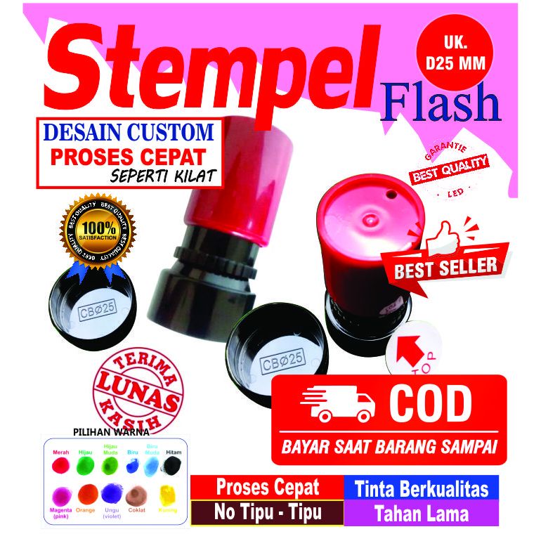 

STEMPEL OTOMATIS / STEMPEL BULAT 2,5 CM / STEMPEL CUSTOM / STEMPEL MURAH / BISA 2 WARNA