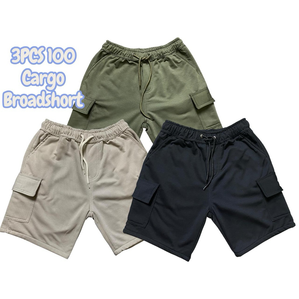THE-PANBBAL-Celana Pendek Cargo Broadshort 3PCS 100Ribuan Celana Cowok Pendek