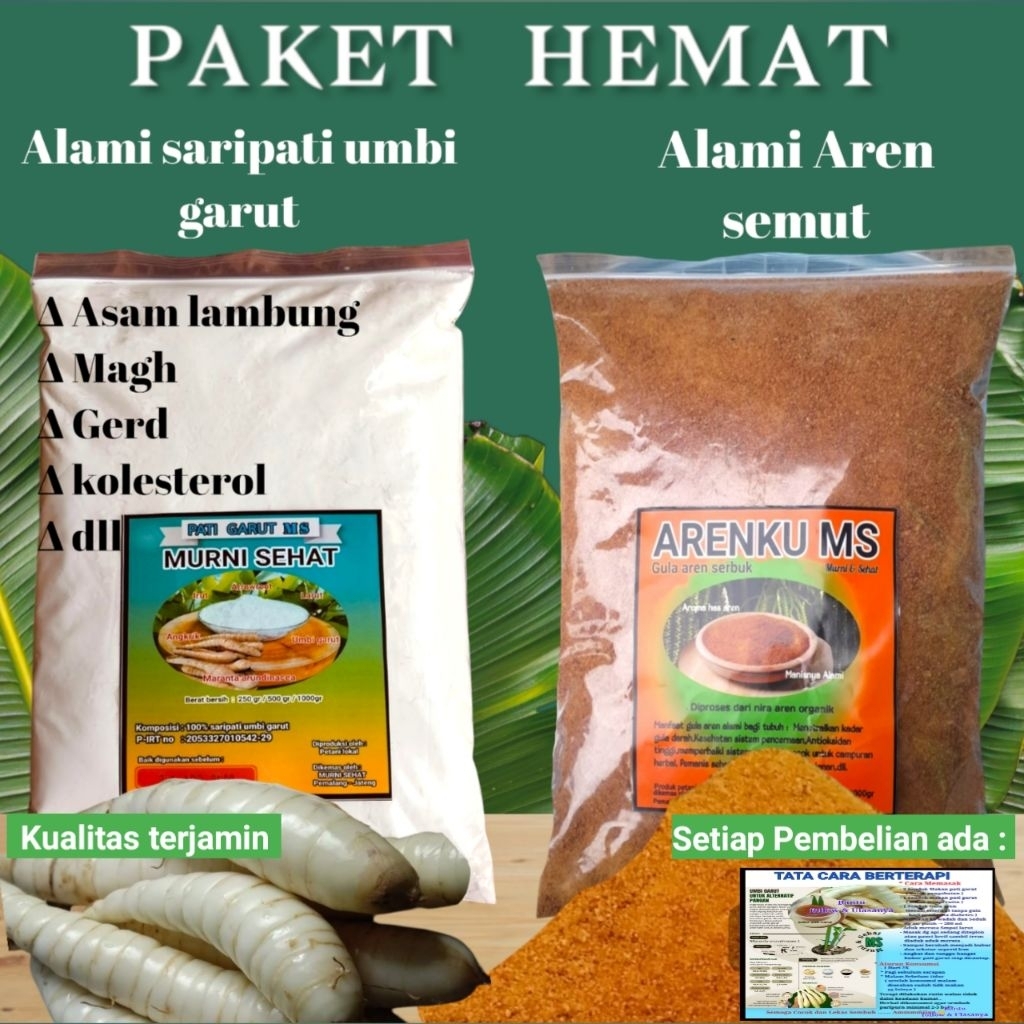 

HEMAT TEPUNG PATI GARUT DAN GULA AREN SERBUK