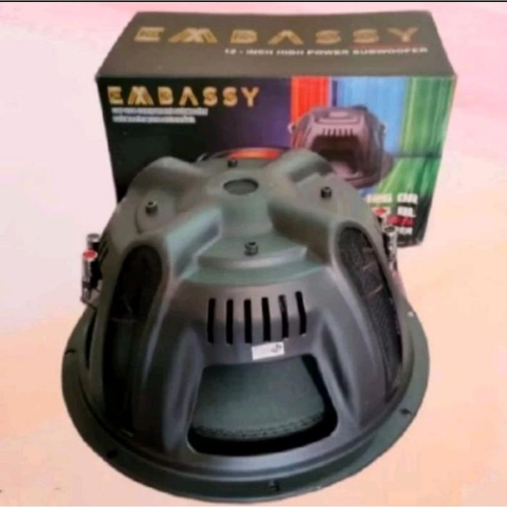 Speaker Subwoofer 12 inch Embassy EW-126 Double Coil Original