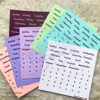 

[DD X SPERO] STIKERSHEET MINI TANGGAL DAN HARI ANTI AIR STIKER BUKU JURNAL AESTHETIC