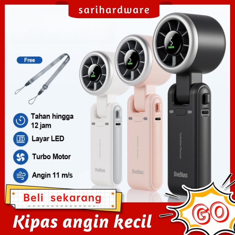 Kipas Angin Portabel Batre / Turbo Kecil Mini Genggam USB  Fan Battery / Kipas Angin Portable