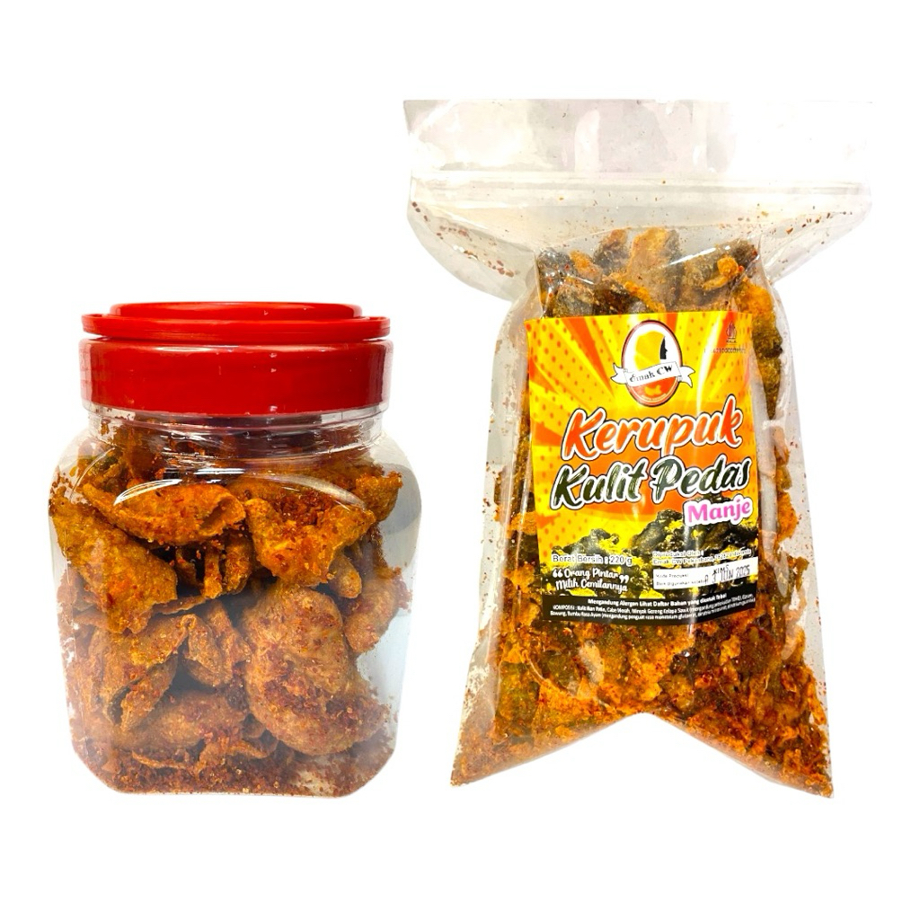 

Emak Cw - 2Pcs Keripik Paket Nage 87 A ( Kulit Ayam Pedas Toples, Kulit Ikan Patin Pedas Manje Plastik )