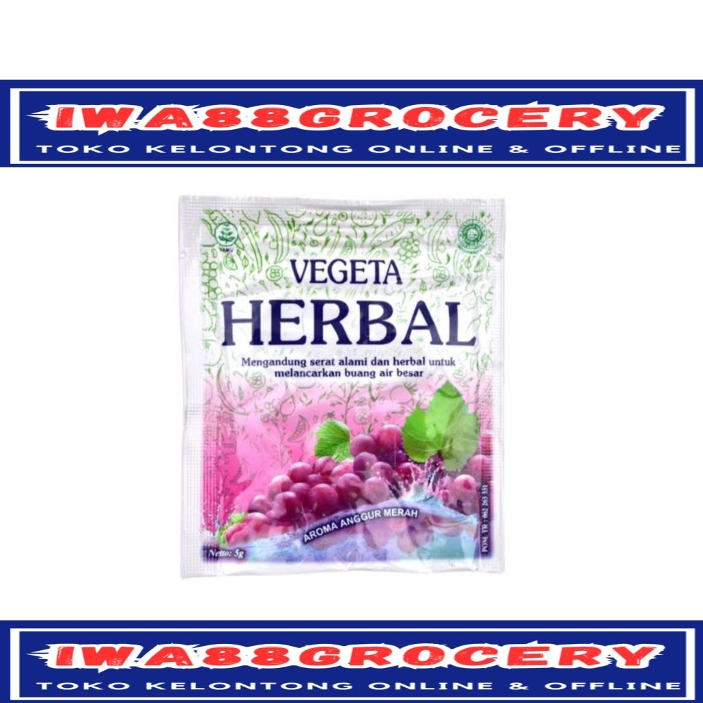 

Vegeta herbal anggur serbuk melancarkan BAB 5gr